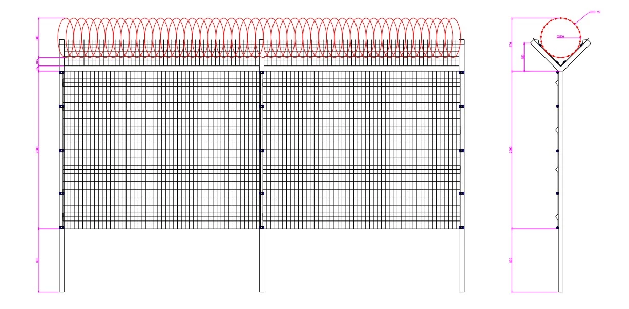 PVC Coated Welded Security Airport Fence